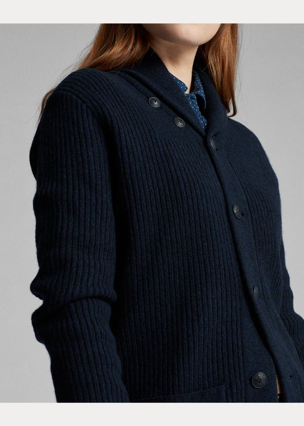 Ralph Lauren Cashmere Shawl-Collar Cardigan Blankyt Černé | 6NNX0DKG