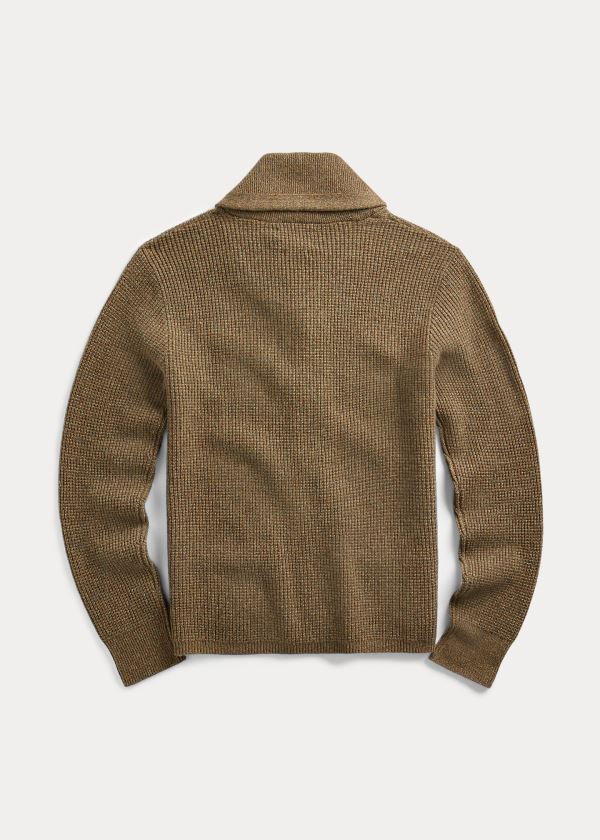 Ralph Lauren Cashmere Shawl-Collar Cardigan Olivy Zelené | JY5e2JN1