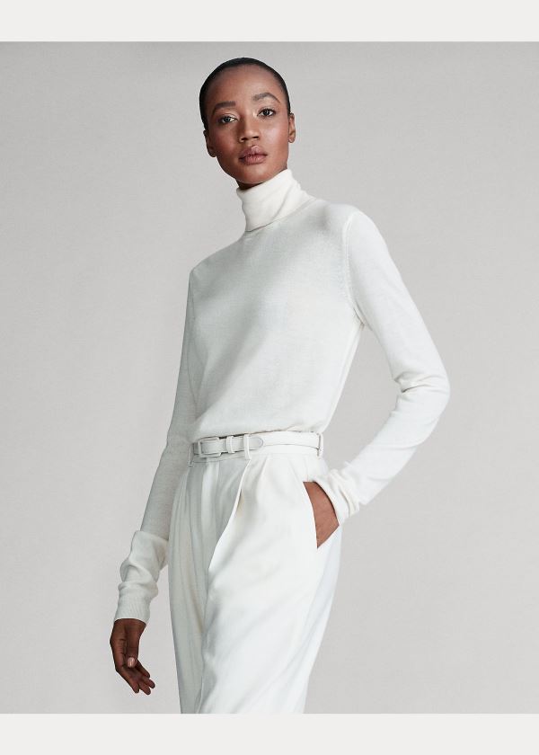 Ralph Lauren Cashmere Turtleneck Svetrové Krém | 5daAbP9G