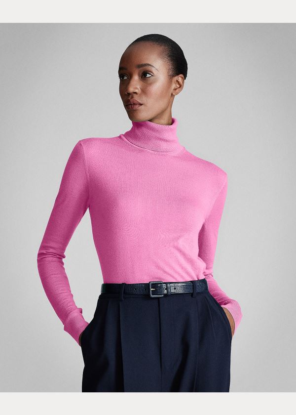Ralph Lauren Cashmere Turtleneck Svetrové Růžové | 9os8xCTS