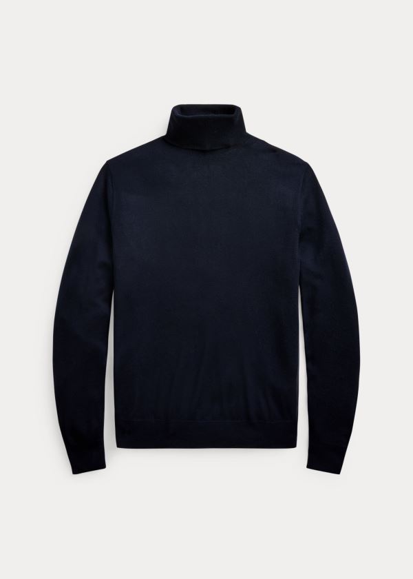 Ralph Lauren Cashmere Turtleneck Svetrové Tmavě Blankyt | Pl25L5Zt