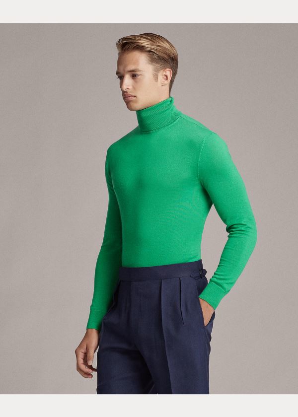 Ralph Lauren Cashmere Turtleneck Svetrové Zelene | XyzgAyFl