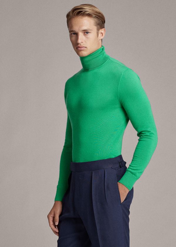 Ralph Lauren Cashmere Turtleneck Svetrové Zelene | XyzgAyFl