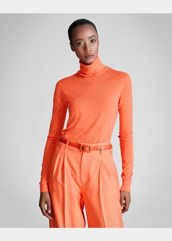 Ralph Lauren Cashmere Turtleneck Svetrové Oranžové | k9VBedDf