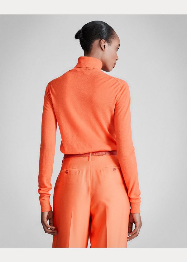 Ralph Lauren Cashmere Turtleneck Svetrové Oranžové | k9VBedDf