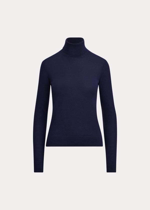 Ralph Lauren Cashmere Turtleneck Svetrové Tmavě Blankyt | pVFmf1ho
