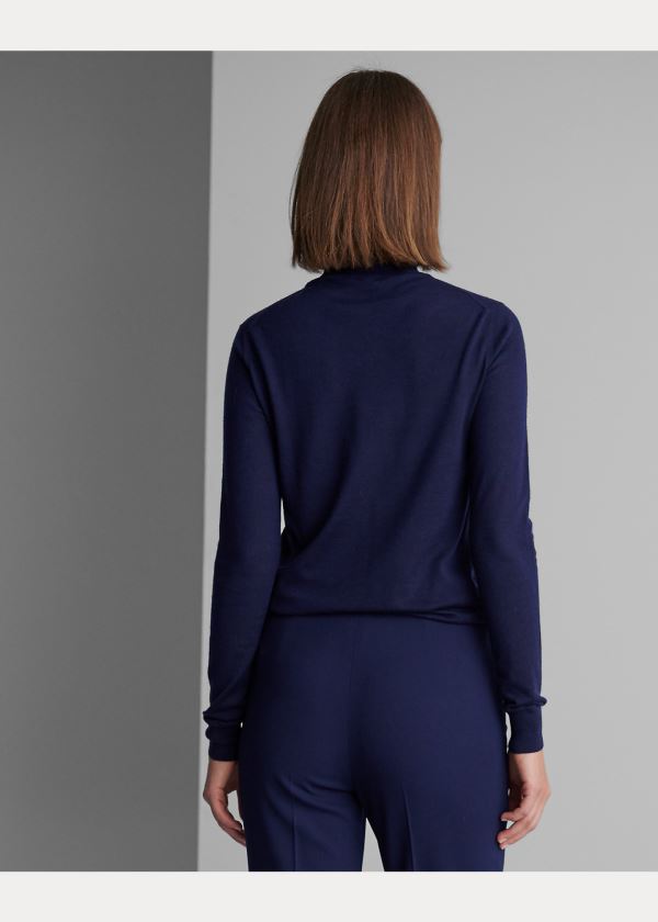 Ralph Lauren Cashmere Turtleneck Svetrové Tmavě Blankyt | pVFmf1ho