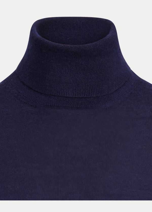 Ralph Lauren Cashmere Turtleneck Svetrové Tmavě Blankyt | pVFmf1ho