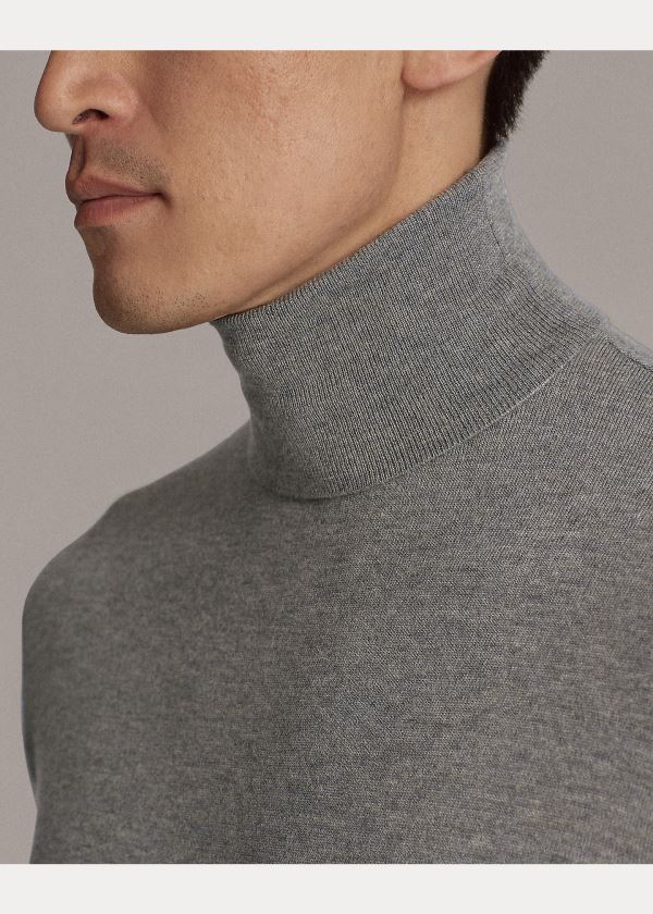 Ralph Lauren Cashmere Turtleneck Svetrové Světle Šedé | uJhzvchu