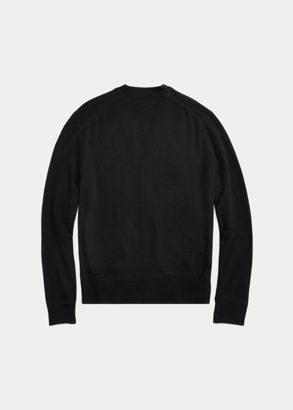 Ralph Lauren Cashmere V-Neck Cardigan Černé | e9W2vJtN