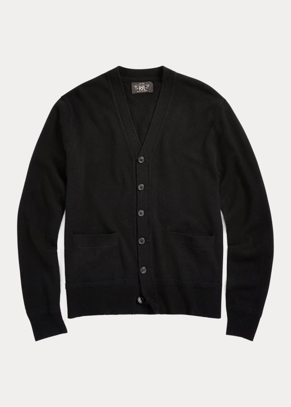 Ralph Lauren Cashmere V-Neck Cardigan Černé | e9W2vJtN