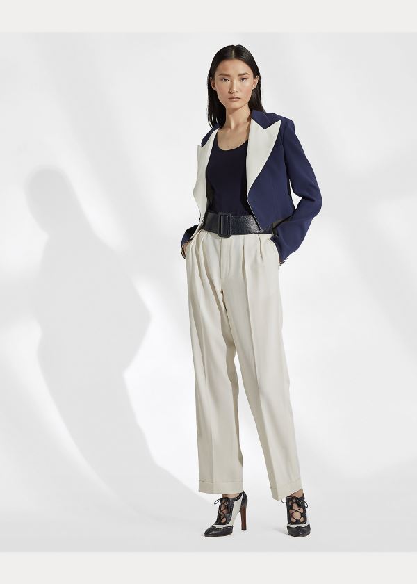 Ralph Lauren Cassie Cady Jacket Tmavě Blankyt Krém | YDiIjtC9