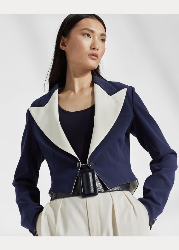 Ralph Lauren Cassie Cady Jacket Tmavě Blankyt Krém | YDiIjtC9