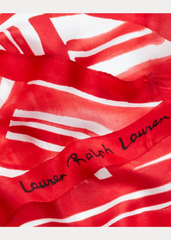 Ralph Lauren Cassie Silk Twill Scarf Červené | hqgnPSQA