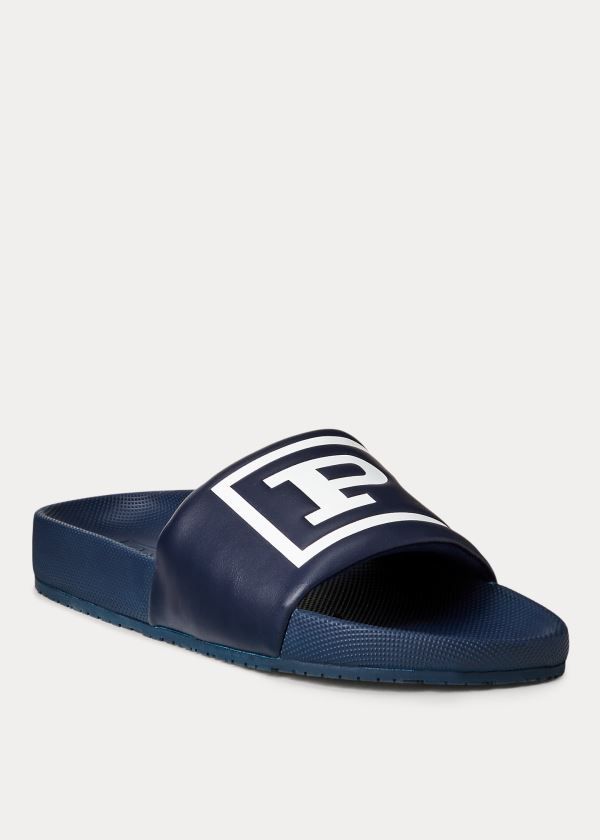 Ralph Lauren Cayson Polo Pantofle Sandal Tmavě Blankyt Bílé | udx9j7qm