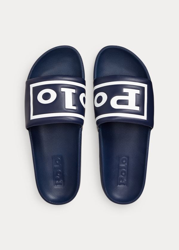 Ralph Lauren Cayson Polo Pantofle Sandal Tmavě Blankyt Bílé | udx9j7qm