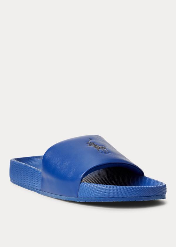 Ralph Lauren Cayson Pony Pantofle Sandal Královská Modrá Blankyt Černé | NM9l2nOT