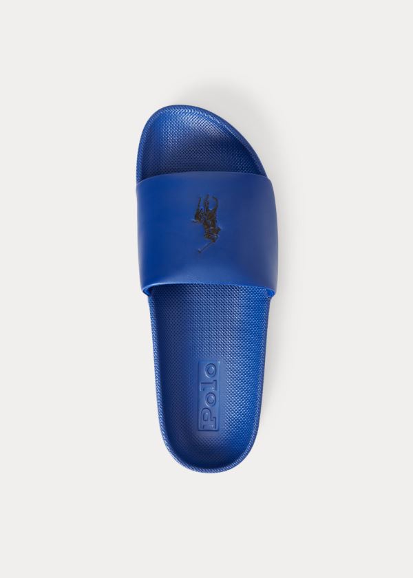 Ralph Lauren Cayson Pony Pantofle Sandal Královská Modrá Blankyt Černé | NM9l2nOT