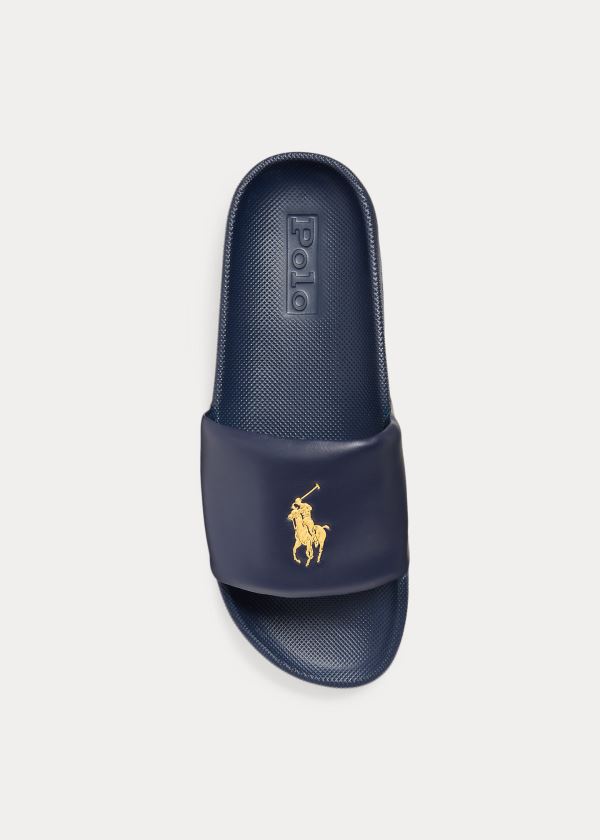 Ralph Lauren Cayson Pony Pantofle Sandal Tmavě Blankyt Zlaté | jRpMlrab