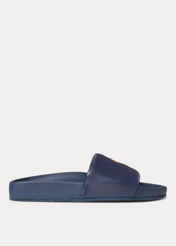 Ralph Lauren Cayson Pony Pantofle Sandal Tmavě Blankyt Zlaté | jRpMlrab