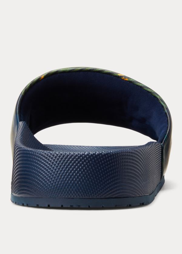 Ralph Lauren Cayson Tartan Pantofle Sandal Tmavě Blankyt Hnědé | fM5SwFQO