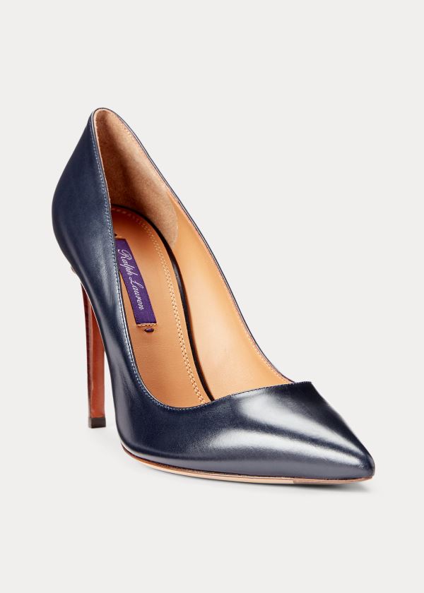Ralph Lauren Celia Calfskin Pump Tmavě Blankyt | gpvazTcF