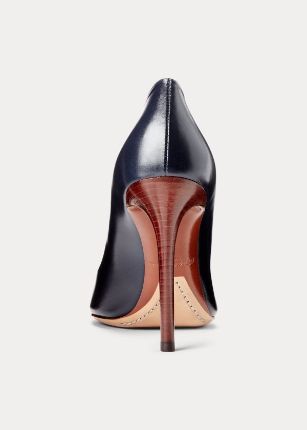 Ralph Lauren Celia Calfskin Pump Tmavě Blankyt | gpvazTcF