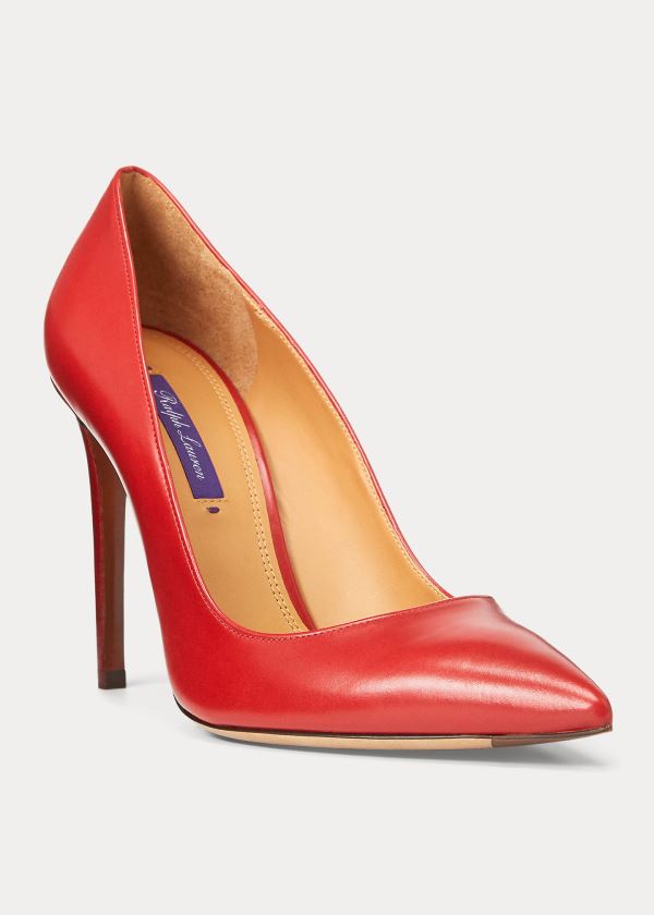 Ralph Lauren Celia Calfskin Pump Tmavě Červené | 1ikfoEhW