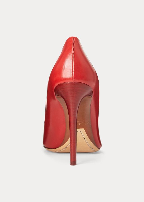 Ralph Lauren Celia Calfskin Pump Tmavě Červené | 1ikfoEhW