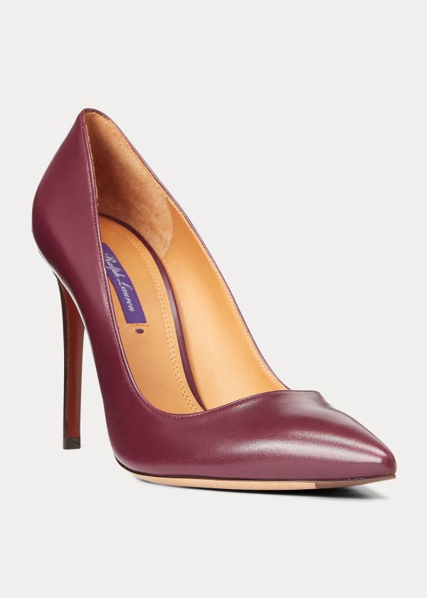 Ralph Lauren Celia Calfskin Pump Vínové | TzN1qV47