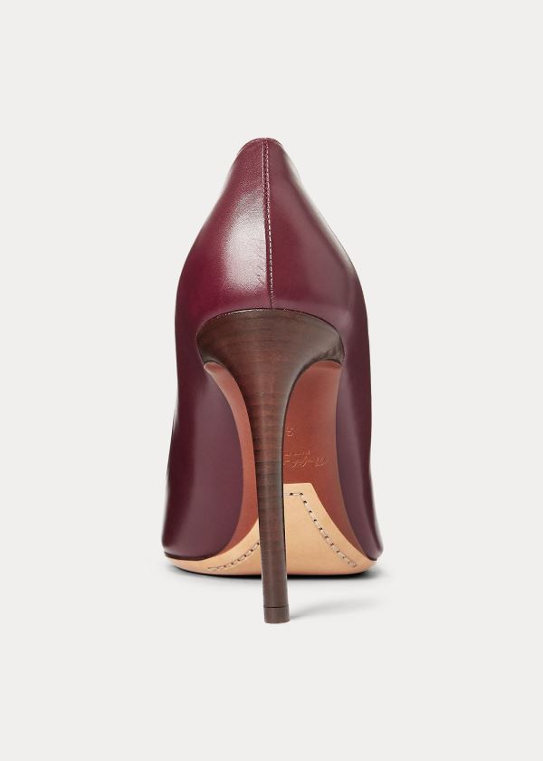Ralph Lauren Celia Calfskin Pump Vínové | TzN1qV47