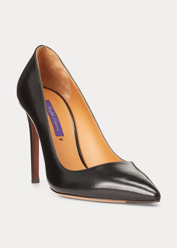 Ralph Lauren Celia Calfskin Pump Černé | VtybyRtI
