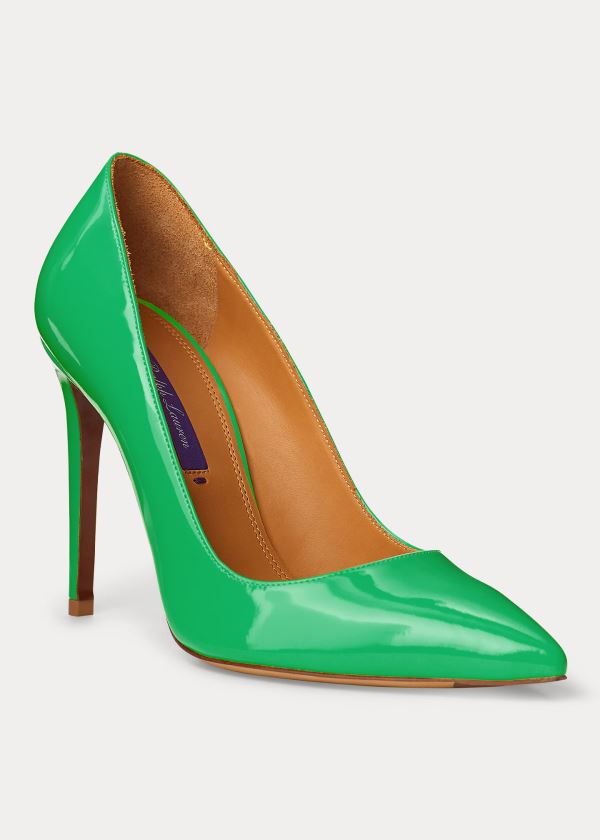 Ralph Lauren Celia Lakovaná Calfskin Pump Zelene | 4O8MX2H5