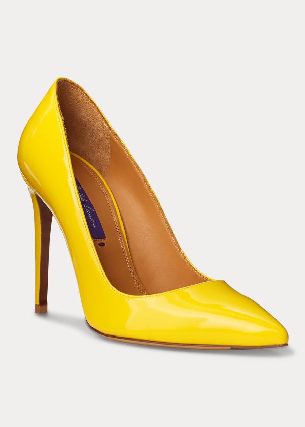 Ralph Lauren Celia Lakovaná Calfskin Pump Žluté | VXg0KNW5