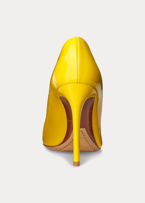 Ralph Lauren Celia Lakovaná Calfskin Pump Žluté | VXg0KNW5