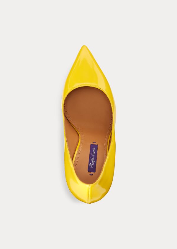 Ralph Lauren Celia Lakovaná Calfskin Pump Žluté | VXg0KNW5