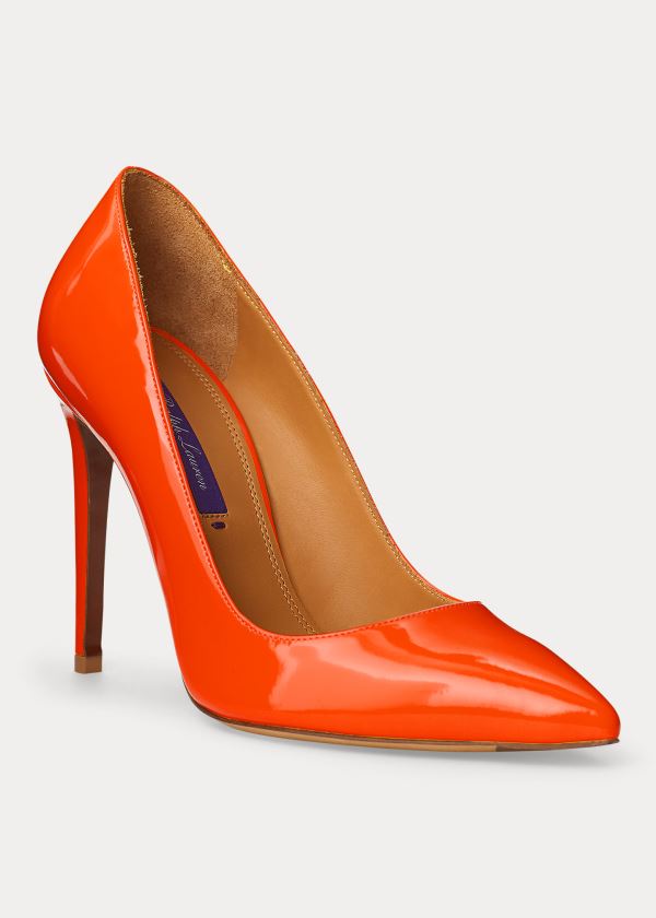 Ralph Lauren Celia Lakovaná Calfskin Pump Oranžové | aSPWbIqA