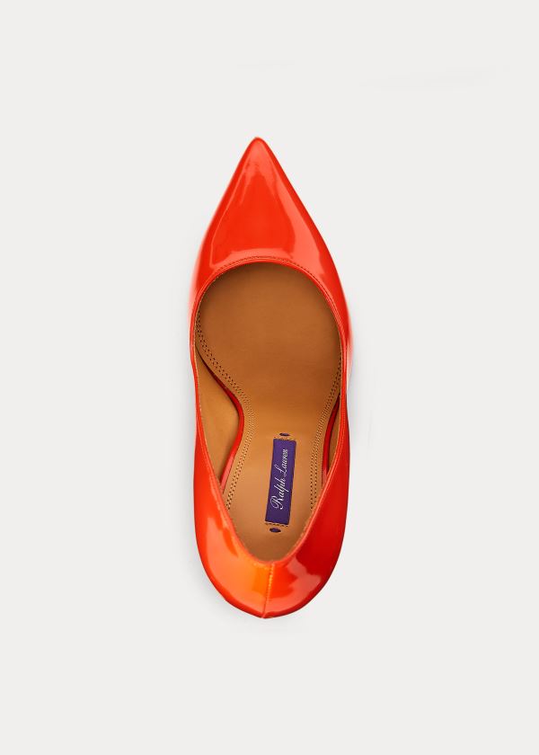 Ralph Lauren Celia Lakovaná Calfskin Pump Oranžové | aSPWbIqA