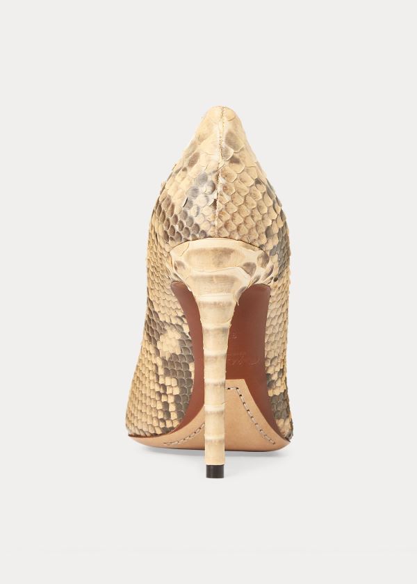 Ralph Lauren Celia Python Pump Hnědé | En8bvoK1