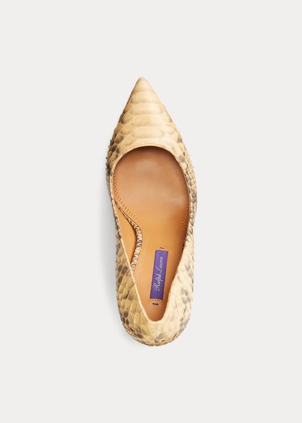 Ralph Lauren Celia Python Pump Hnědé | En8bvoK1