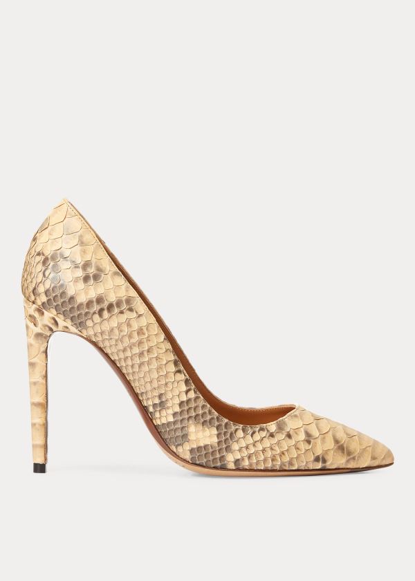 Ralph Lauren Celia Python Pump Hnědé | En8bvoK1