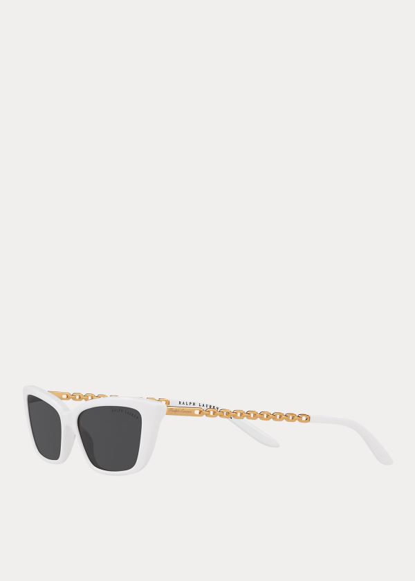 Ralph Lauren Chain-Link Cat-Eye Sunglasses Bílé | BXPGImIM