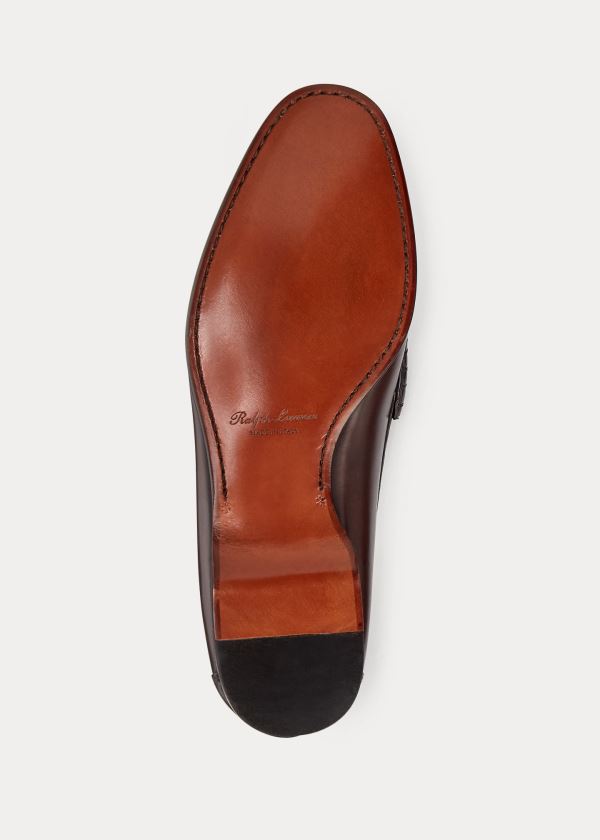 Ralph Lauren Chalmers Calfskin Penny Loafer Tmavě Hnědé | aEj0mPJ2