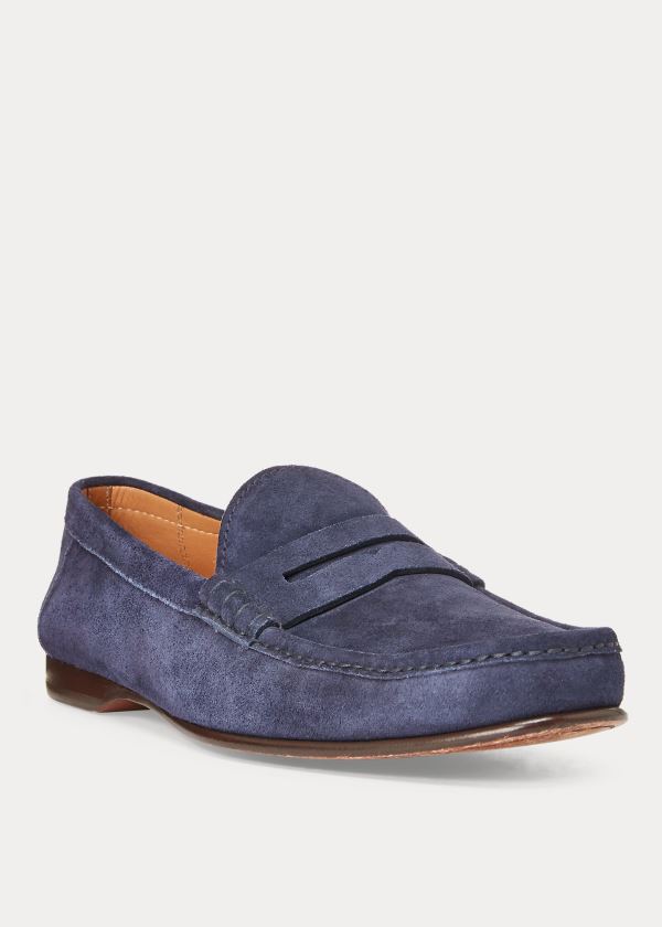 Ralph Lauren Chalmers Semišové Penny Loafer Tmavě Blankyt | eiHB2VRm