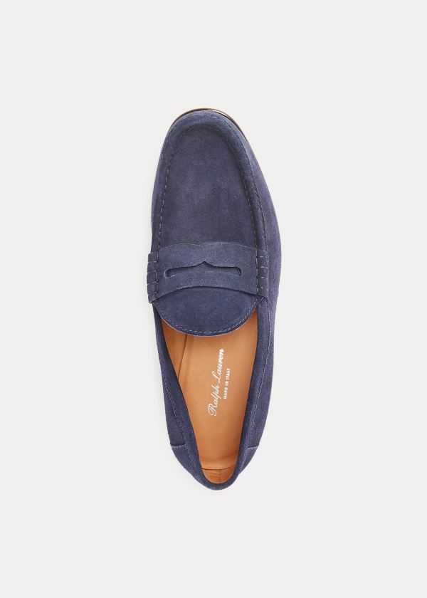Ralph Lauren Chalmers Semišové Penny Loafer Tmavě Blankyt | eiHB2VRm
