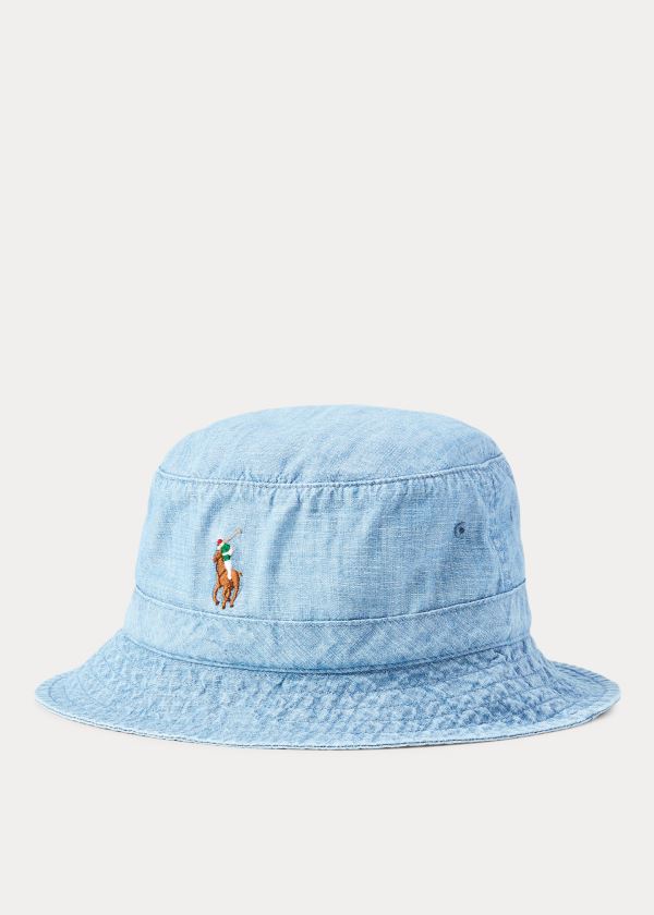 Ralph Lauren Chambray Bucket Hat Blankyt Hnědé | QgS0wAro