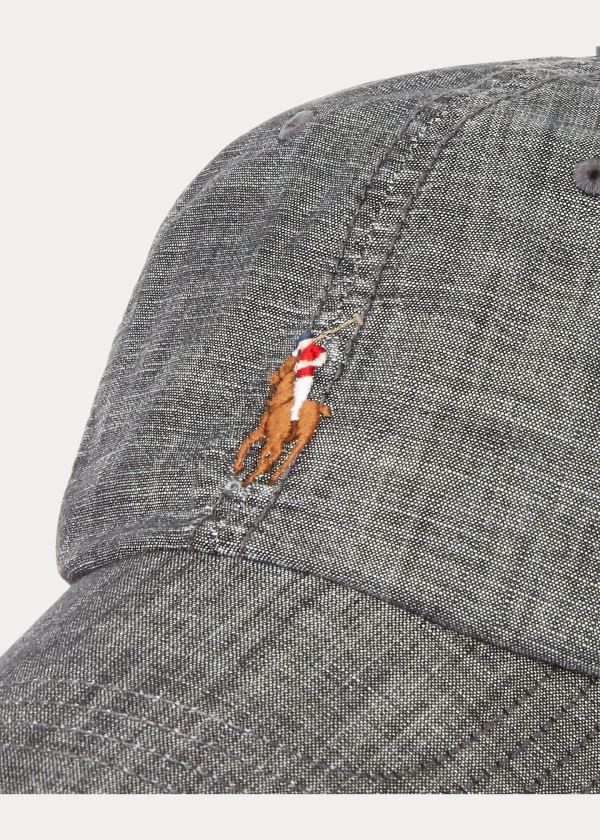 Ralph Lauren Chambray Sports Cap Šedé Světle Blankyt | VmNHODyL