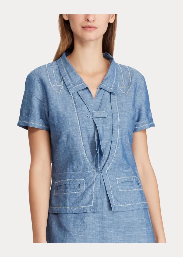 Ralph Lauren Chambray Šaty Indigo | jW7AwauN