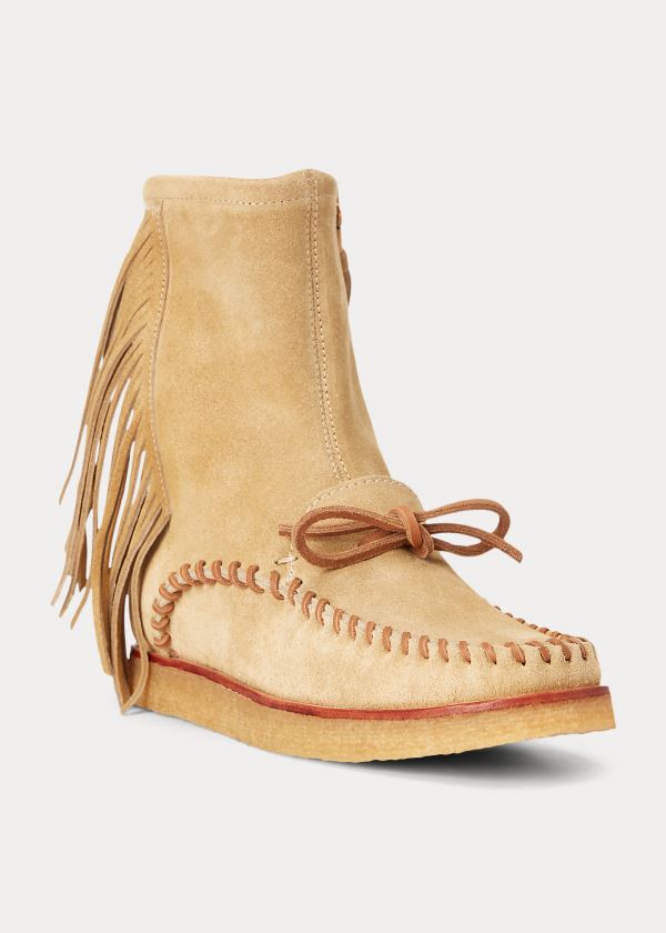Ralph Lauren Channing Fringe Mid-Rise Boot Hnědé | xIucickt
