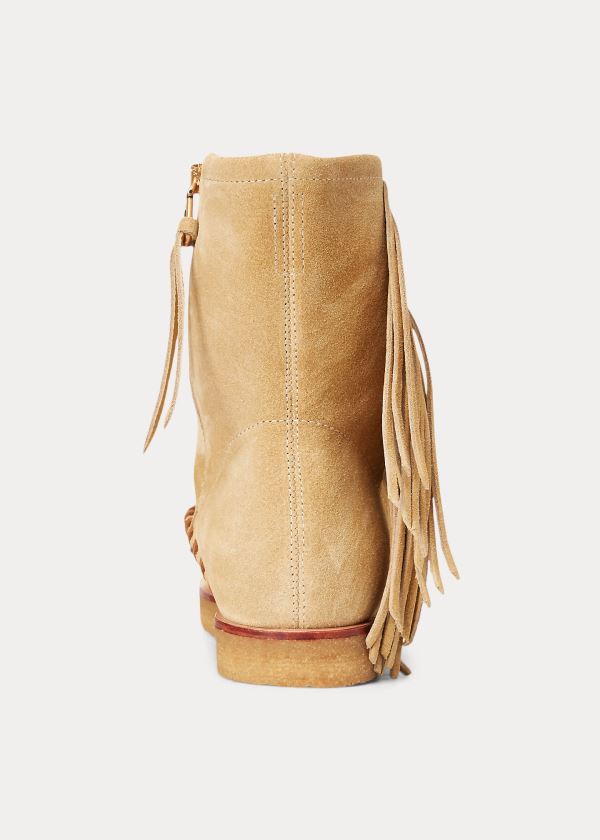 Ralph Lauren Channing Fringe Mid-Rise Boot Hnědé | xIucickt